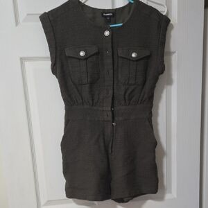 Hunter Green Sleeveless Romper